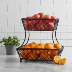 Loop Lattice 2 Tier Rectangular Basket