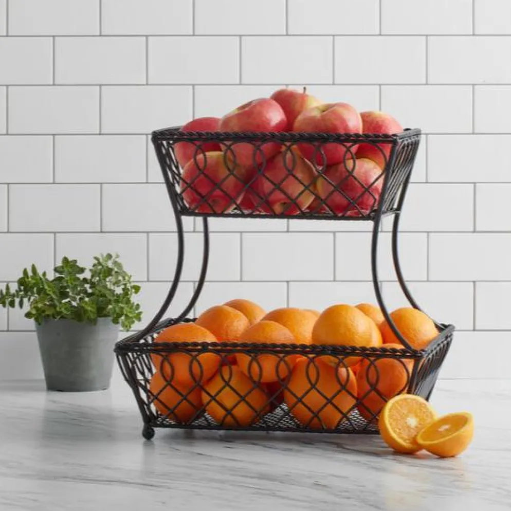 Loop Lattice 2 Tier Rectangular Basket