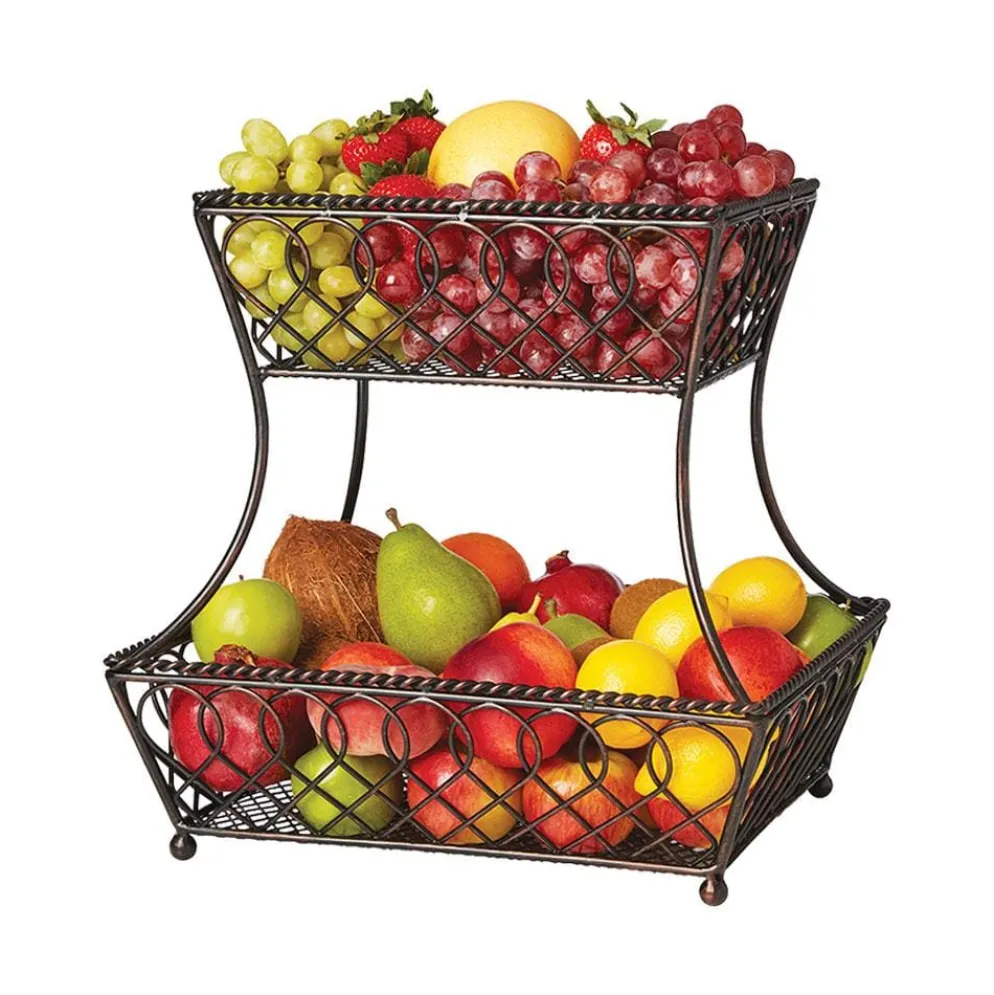 Loop Lattice 2 Tier Rectangular Basket