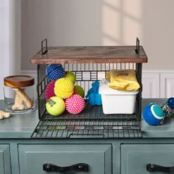 Madam Grid Stacking and Nesting Basket with Mango Wood Lid
