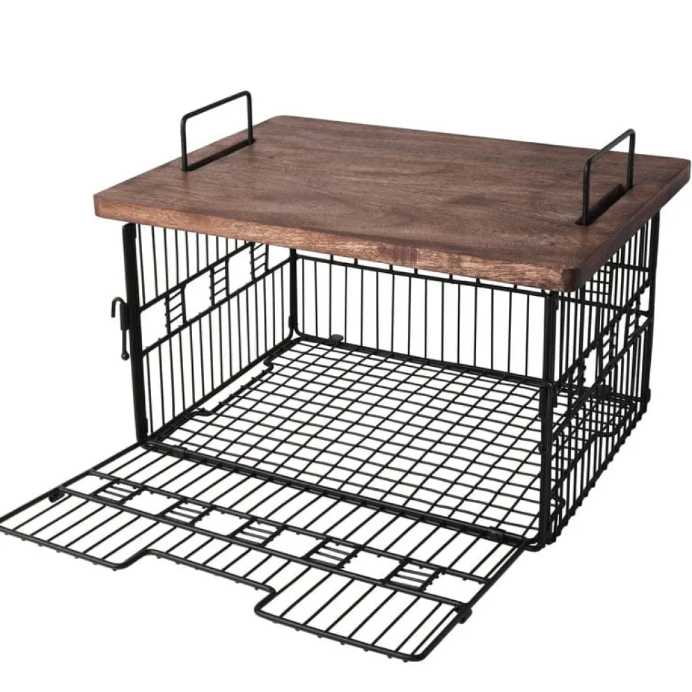 Madam Grid Stacking and Nesting Basket with Mango Wood Lid