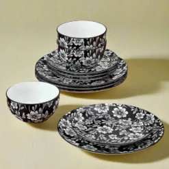 Midnight Blooms 12 Piece Dinnerware Set, Service for 4