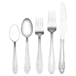 Mirage Frost 42 Piece Flatware Set with Wire Caddy, Service for 8
