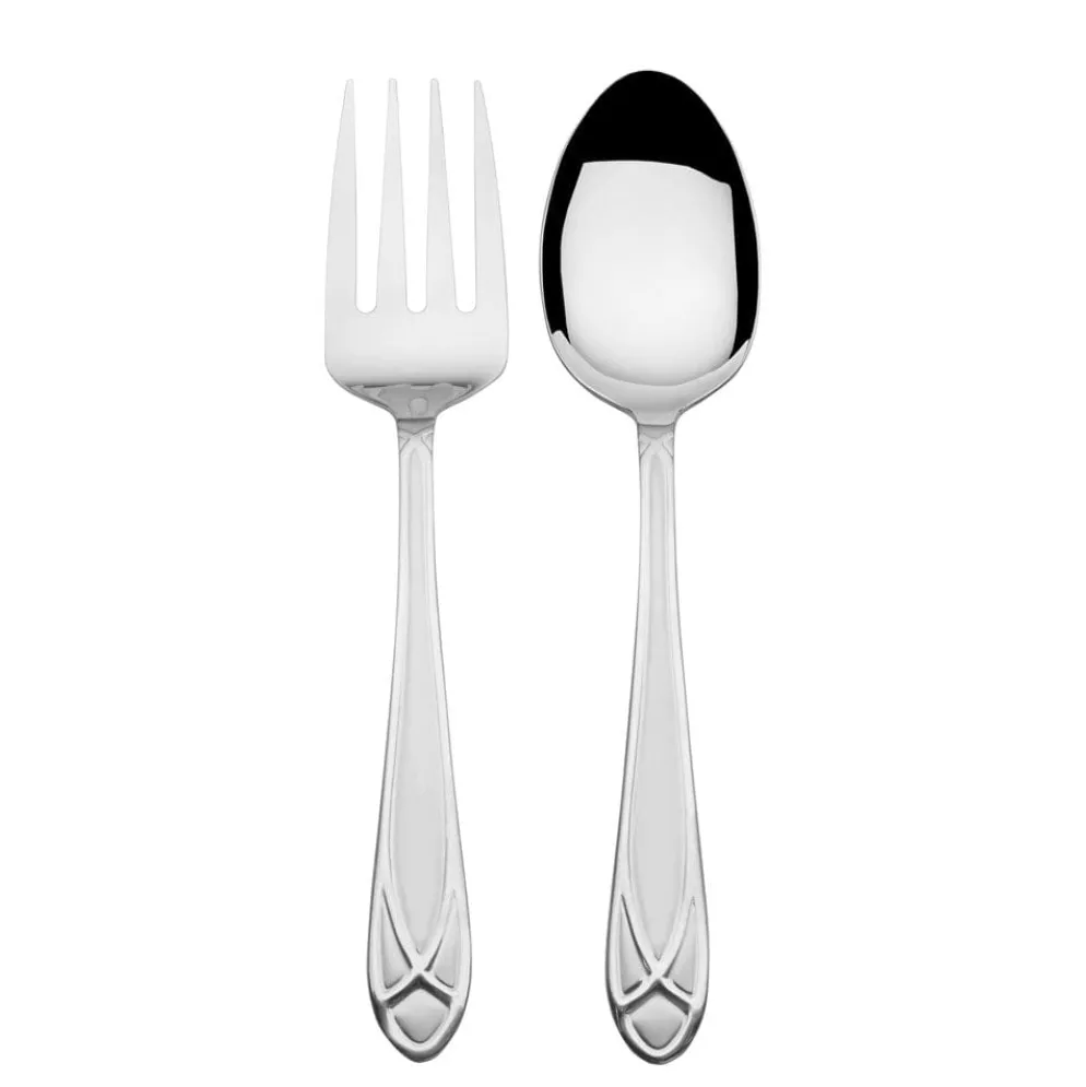 Mirage Frost 42 Piece Flatware Set with Wire Caddy, Service for 8