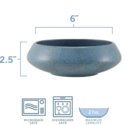 Modern Set of 6 Speckled Bowls, Assorted