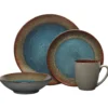 Monroe Blue 16 Piece Dinnerware Set, Service for 4