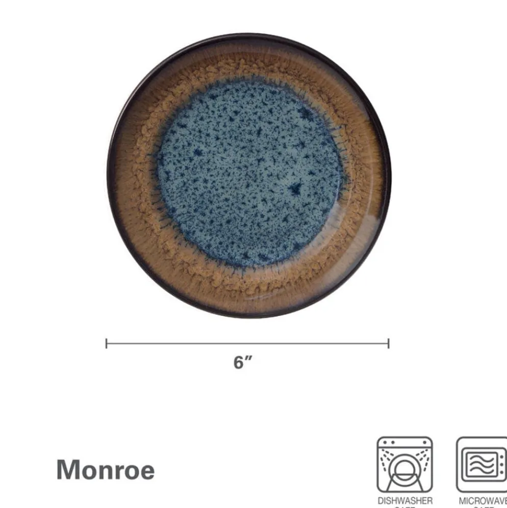Monroe Blue Set of 4 Appetizer Plates