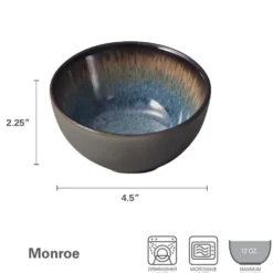 Monroe Blue Set of 4 Fruit Bowls