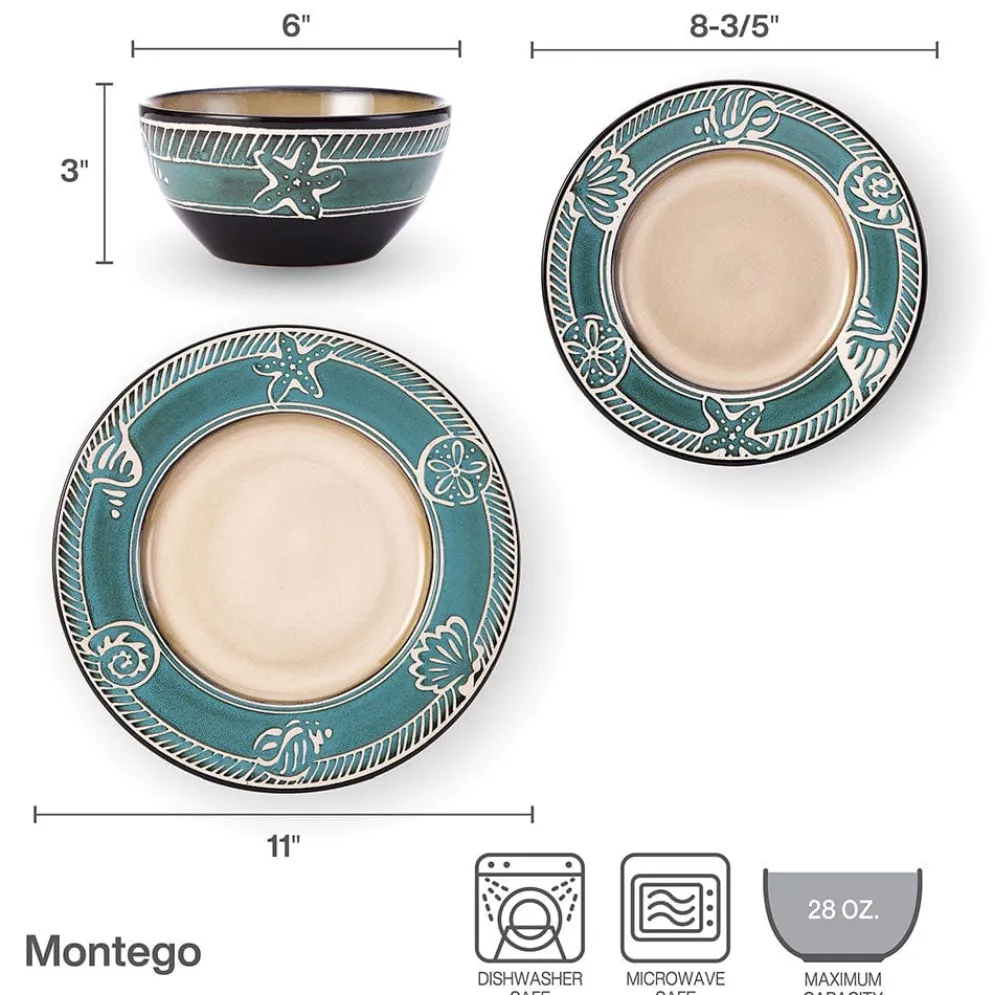 Montego 12 Piece Dinnerware Set, Service for 4