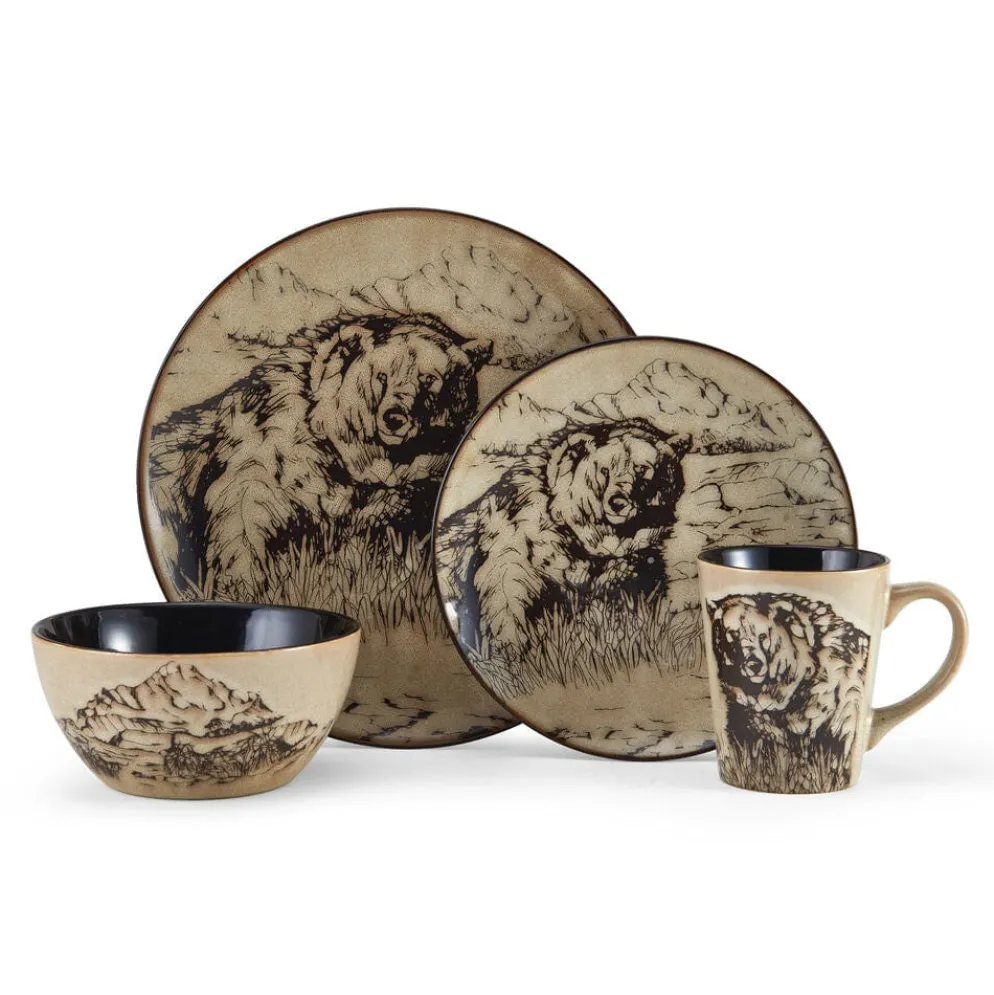 Mossy Oak Animal Print 16 Piece Dinnerware Set, Service for 4
