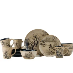 Mossy Oak Animal Print 16 Piece Dinnerware Set, Service for 4