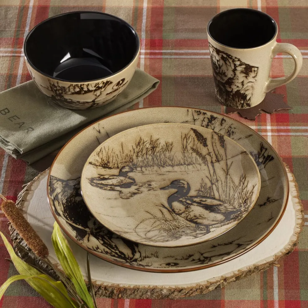 Mossy Oak Animal Print 16 Piece Dinnerware Set, Service for 4