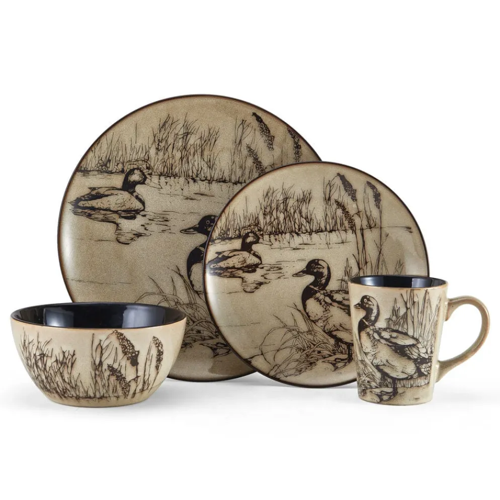 Mossy Oak Animal Print 16 Piece Dinnerware Set, Service for 4