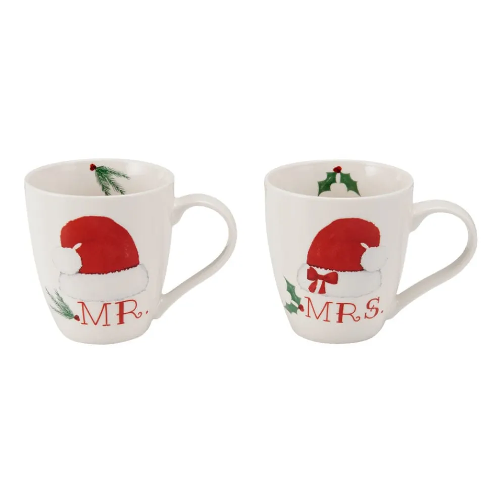 Mr. & Mrs. Santa Hat Set of 2 Mugs