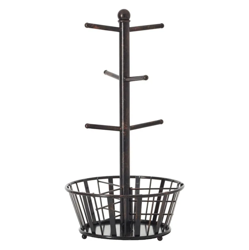 Mug Tree Stand with Basket