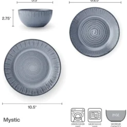 Mystic 12 Piece Dinnerware Set, Service for 4