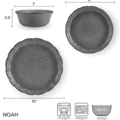 Noah 12 Piece Dinnerware Set, Service for 4