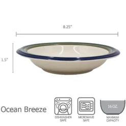 Ocean Breeze Set of 4 Rim Soup Bowls