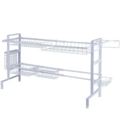 Over the Sink 2 Tier Expandable Organizer Dish Drying Rack