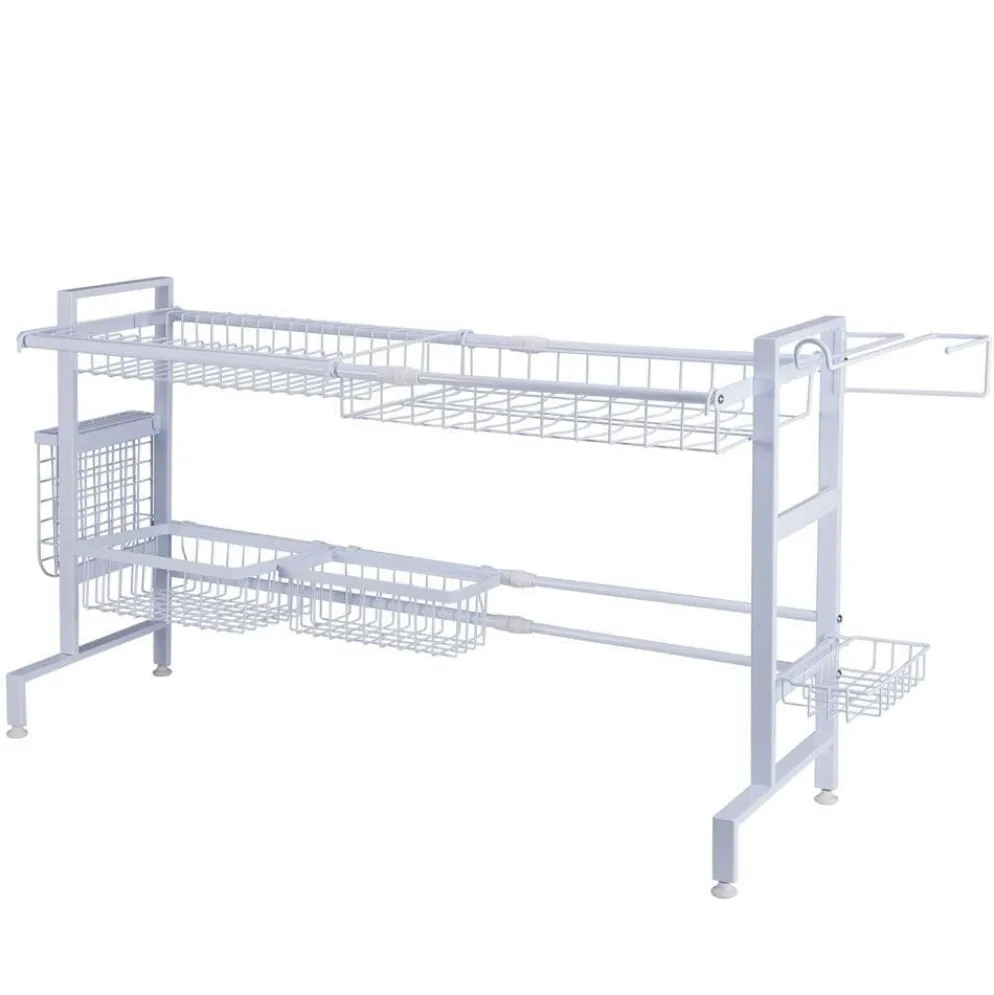 Over the Sink 2 Tier Expandable Organizer Dish Drying Rack