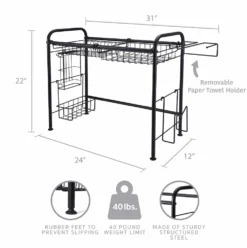 Over the Sink 2 Tier Organizer Dish Drying Rack, 31 Inch