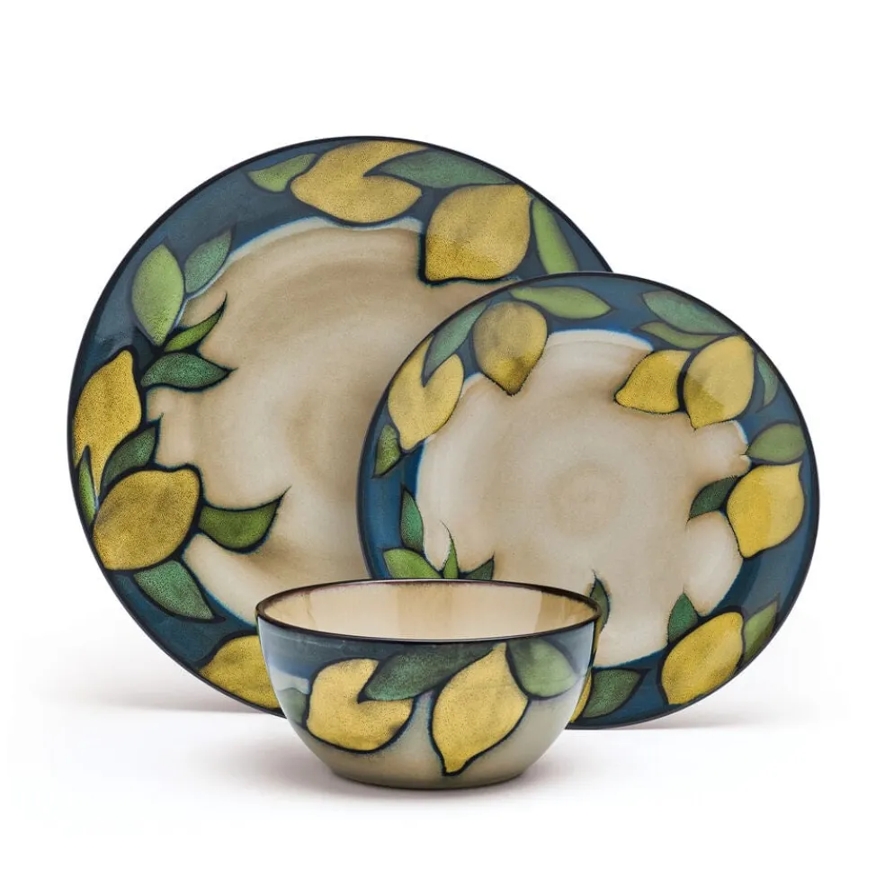 Painted Lemons 12 Piece Dinnerware Set, Service for 4