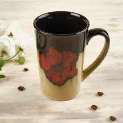Painted Poppies Latte Mug
