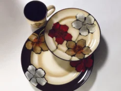 Painted Poppies 16 Piece Dinnerware Set, Service for 4