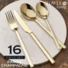 Paros Champagne Forged 16 Piece Flatware Set, Service for 4