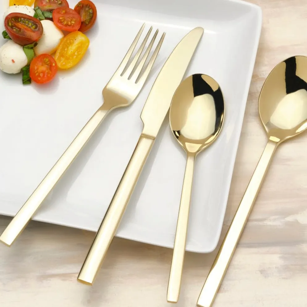 Paros Champagne Forged 16 Piece Flatware Set, Service for 4