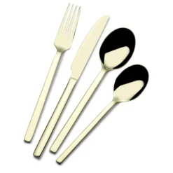 Paros Champagne Forged 16 Piece Flatware Set, Service for 4