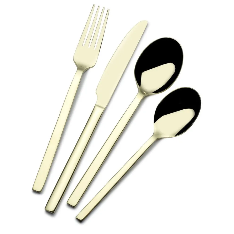 Paros Champagne Forged 16 Piece Flatware Set, Service for 4