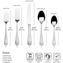 Peace 20 Piece Flatware Set, Service for 4