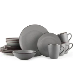 Pierce Gray 16 Piece Dinnerware Set, Service for 4