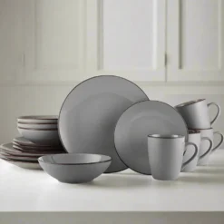 Pierce Gray 16 Piece Dinnerware Set, Service for 4