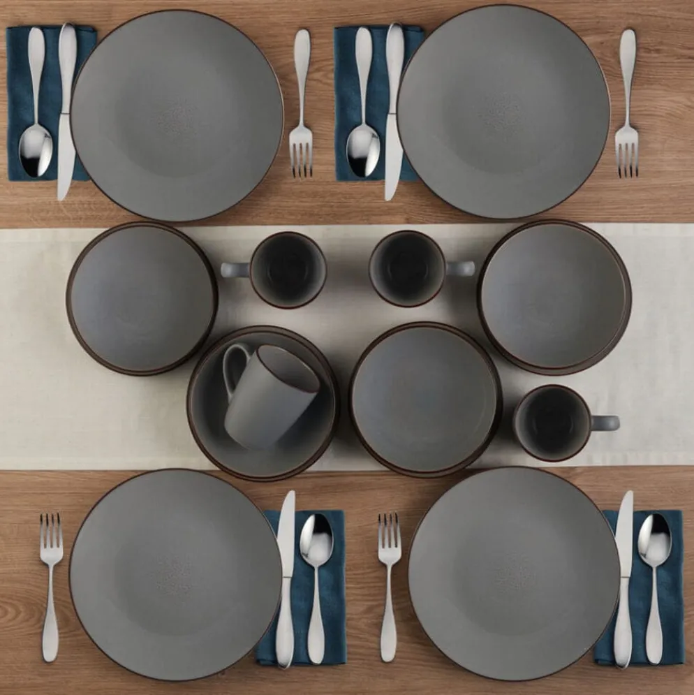Pierce Gray 16 Piece Dinnerware Set, Service for 4