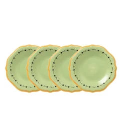 Pistoulet® Set of 4 Salad Plates with Yellow Band