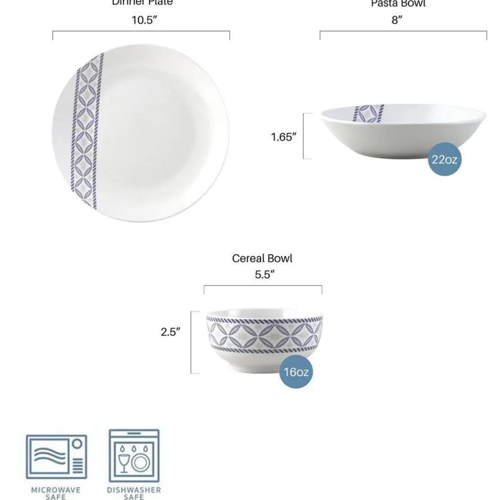 Preslie 18 Piece Dinnerware Set, Service for 6