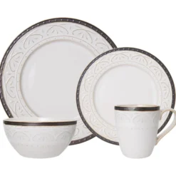 Promenade Scroll 16 Piece Dinnerware Set, Service for 4