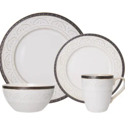Promenade Scroll 16 Piece Dinnerware Set, Service for 4