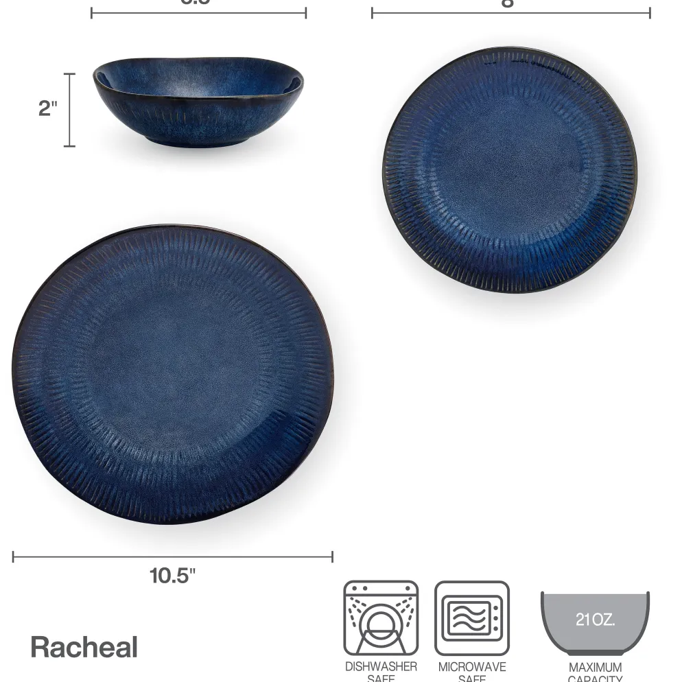 Racheal 12 Piece Dinnerware Set, Service for 4