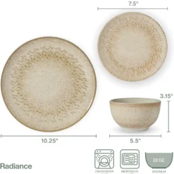 Radiance 12 Piece Dinnerware Set, Service for 4
