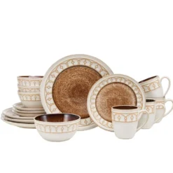 Remi Beige 16 Piece Dinnerware Set, Service for 4