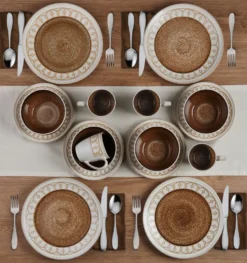 Remi Beige 16 Piece Dinnerware Set, Service for 4