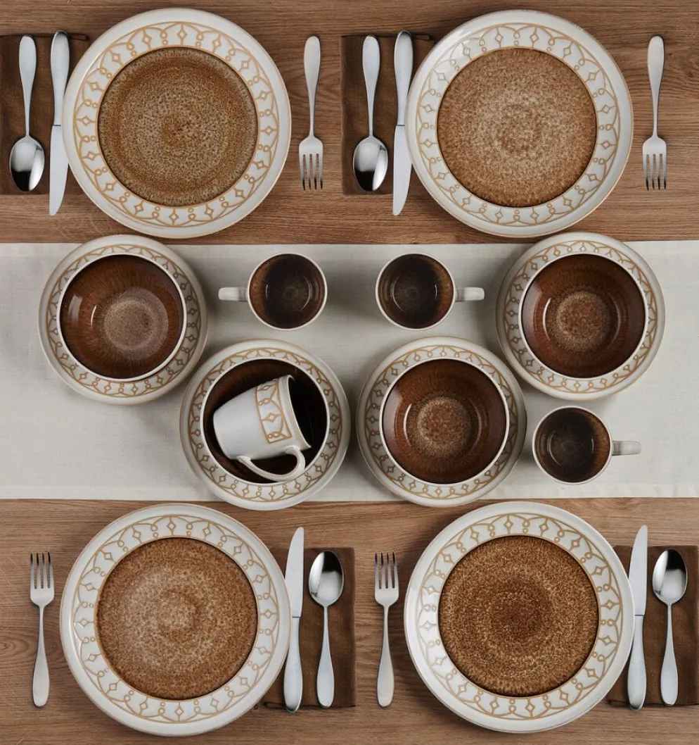 Remi Beige 16 Piece Dinnerware Set, Service for 4
