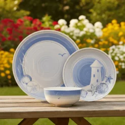 Rio Beach House Outdoor Melamine Dinnerware Set