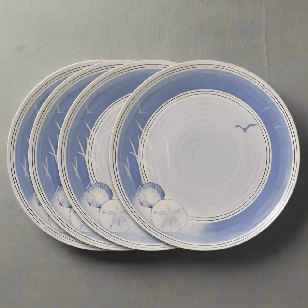 Rio Beach House Set of 4 Outdoor Melamine Dinner Plates