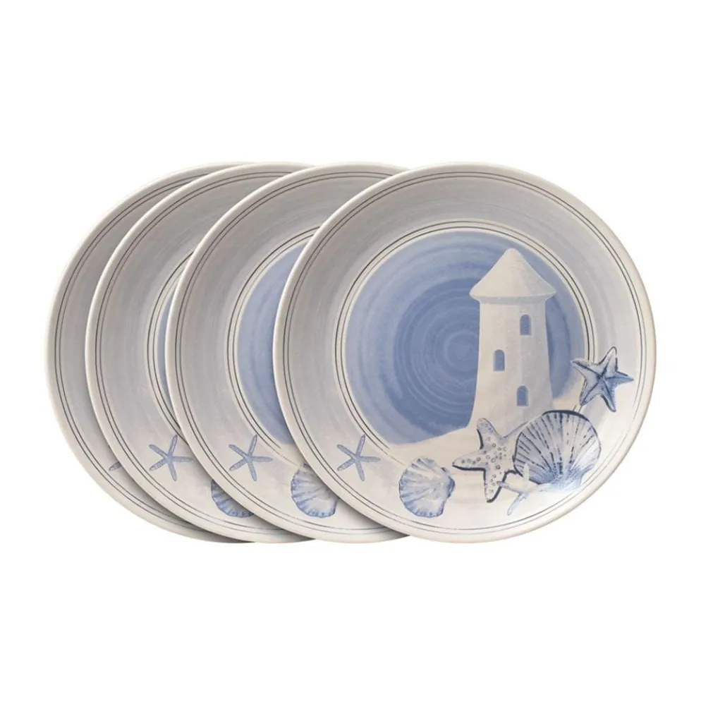 Rio Beach House Set of 4 Outdoor Melamine Salad Plates