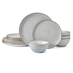 Rowan Gray Service 12 Piece Set, Service for 4