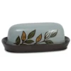 Rustic Leaves Covered Butter Dish
